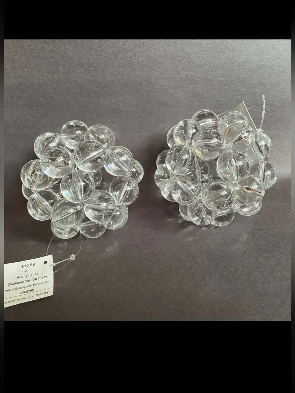 Hobby Lobby clear faceted